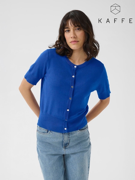 Kaffe Blue KAlizza Short Sleeve Cardigan (H68212) | £50