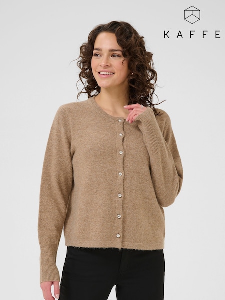 Kaffe KAniel Long Sleeve Knitted Brown Cardigan (H68214) | £40