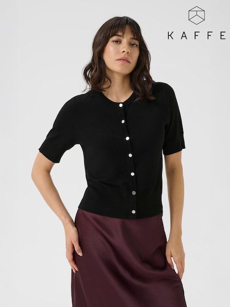 Kaffe KAlizza Short Sleeve Black Cardigan (H68218) | £50