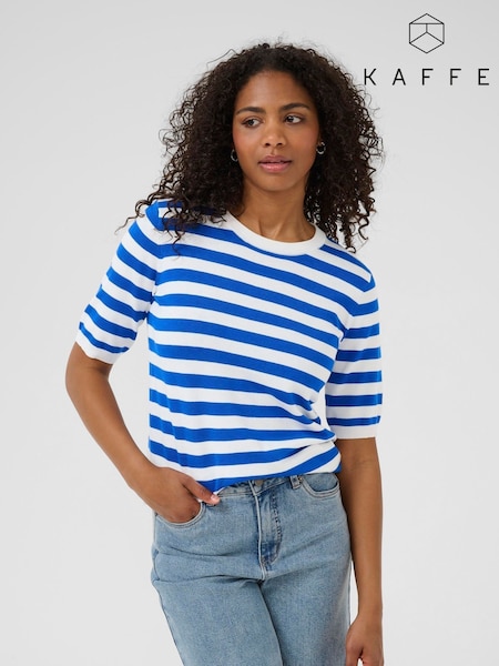 Kaffe Blue KAlizza Striped Knit Jumper (H68219) | £35
