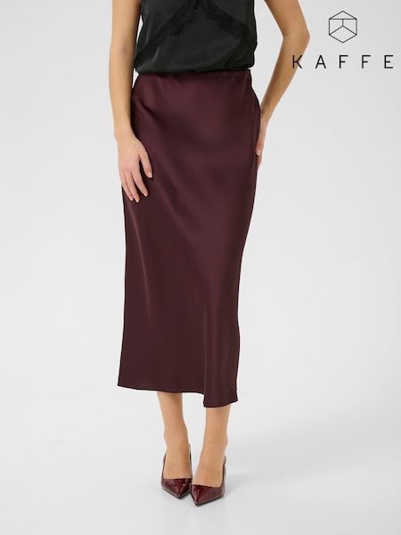 Kaffe Red KAlotte Midi Skirt (H68232) | £60