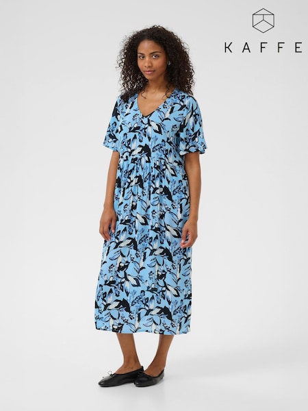 Kaffe Blue KAjessi Floral Print Dress (H68235) | £70
