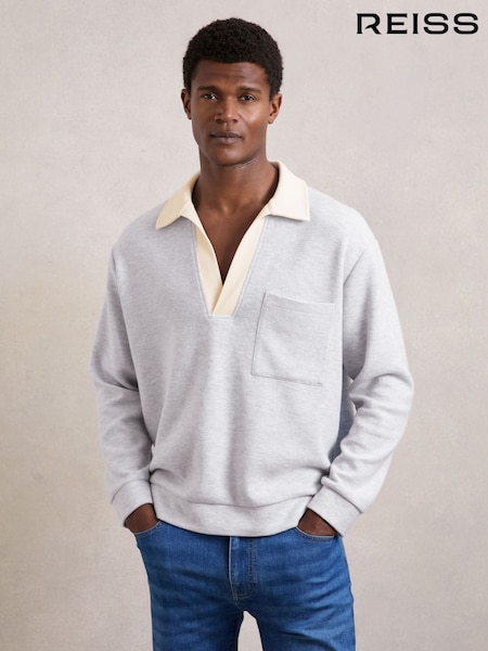 Reiss Grey Marl/White Hoyle Polo Shirt (H68272) | £118
