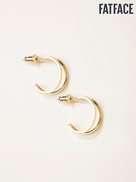 FatFace Gold Tone Double Hoop Earrings (H68349) | £10.50