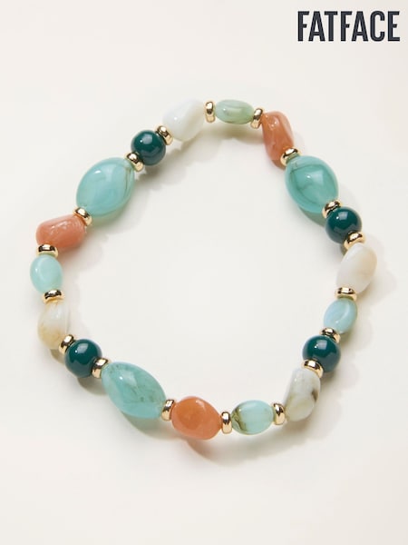 FatFace Green Beaded Stretch Bracelet (H68383) | £14.50