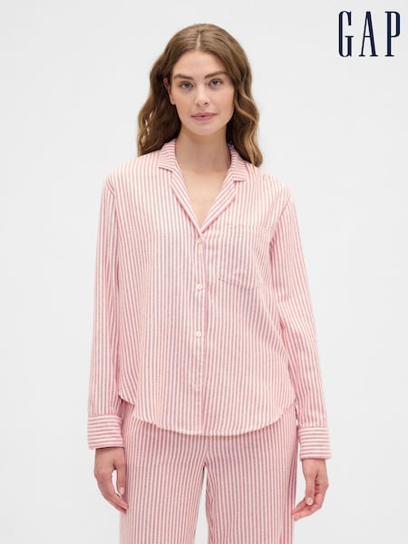 Gap Red Stripe Flannel Long Sleeve Pyjama Top (H68420) | £35