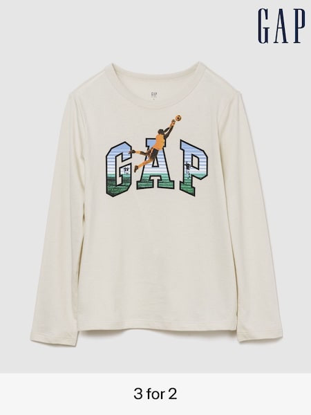 Gap White Football Graphic T-Shirt (4-13yrs) (H68427) | £10
