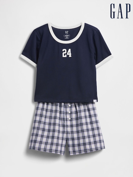 Gap Blue Recycled Pyjama Short Set (6-13yrs) (6-13yrs) (H68430) | £25