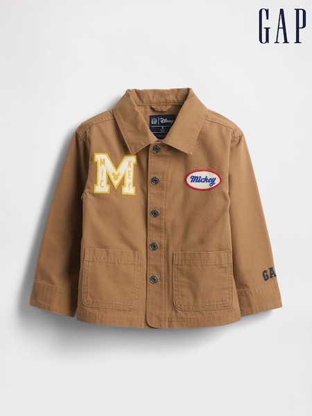 Gap Chestnut Brown Disney Mickey Mouse Canvas Chore Jacket (6mths-5yrs) (6mths-5yrs) (H68432) | £50