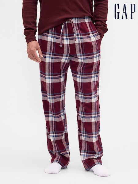 Gap Burgandy Red Relaxed Flannel Pyjama Trousers (H68435) | £30