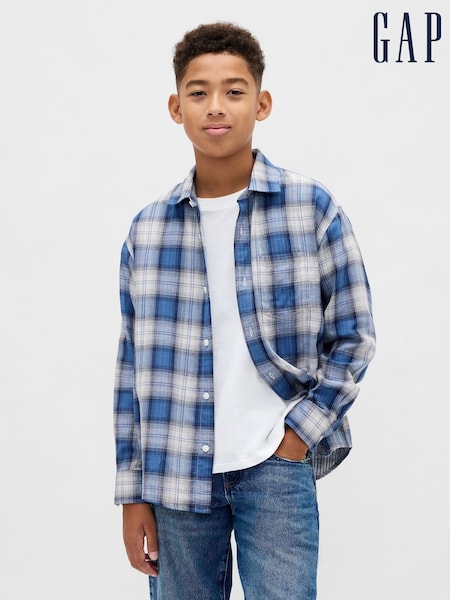 Gap Blue Relaxed Check Shirt (4-13yrs) (4-13yrs) (H68461) | £20