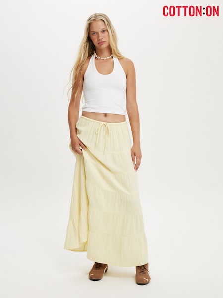 Cotton On Yellow Haven Tiered Maxi Skirt (H68747) | £35
