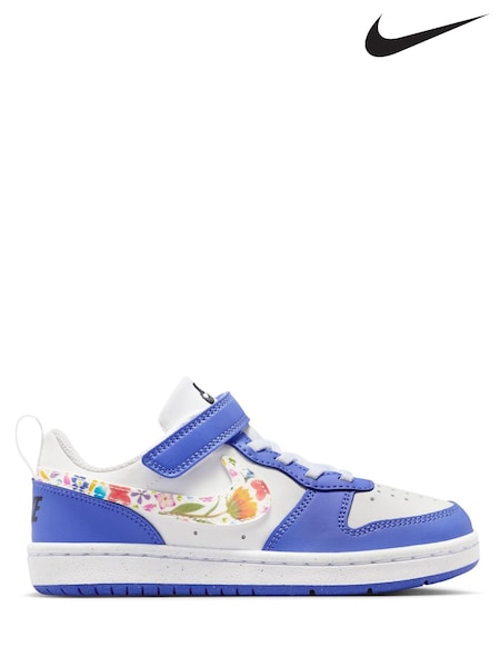Nike White/Purple Junior Court Borough Low Trainers (H68932) | £38