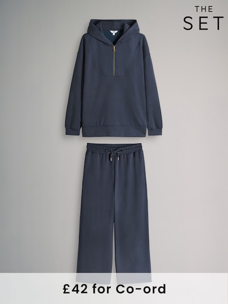 The Set Navy Oversized Modal Zip Through Sweatshirt & Joggers Set (H68953) | £42