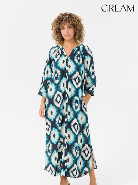 Cream CRTiah 3/4 Sleeve Shirt Midi Black Dress (H68975) | £90
