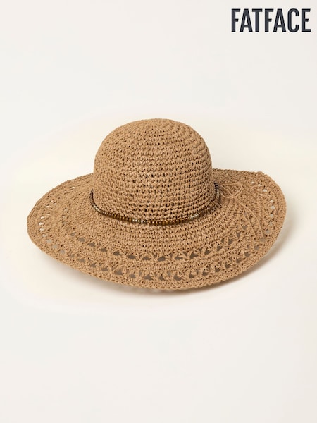 FatFace Natural Floppy Straw Sun Hat (H68986) | £25