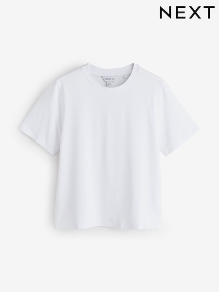 White Basic Round Neck Short Sleeve T-Shirt (H69012) | £8