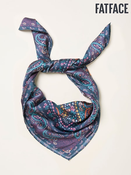 FatFace Navy Satin Mosaic Hair Scarf (H69025) | £14.50