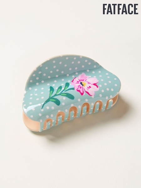 FatFace Blue Polka Dot Flower Claw Clip (H69030) | £12.50