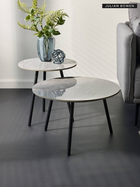Julian Bowen Grey Casper Set of Side Tables (H69045) | £145