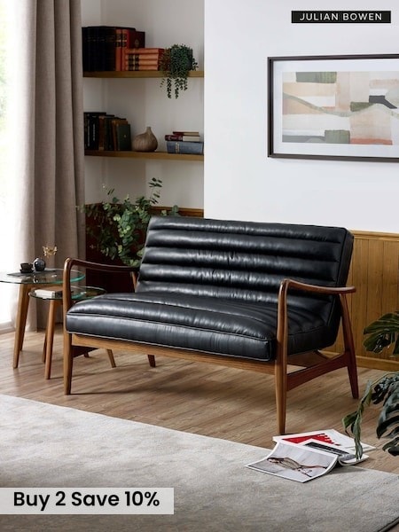 Julian Bowen Black Marshall 2 Seater Sofa (H69048) | £460