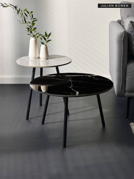 Julian Bowen Grey Black Casper Set of Side Tables (H69052) | £150
