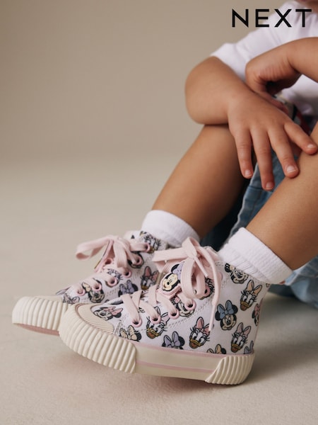 Cream Minnie Mouse High Top Trainers (H69169) | £28 - £30