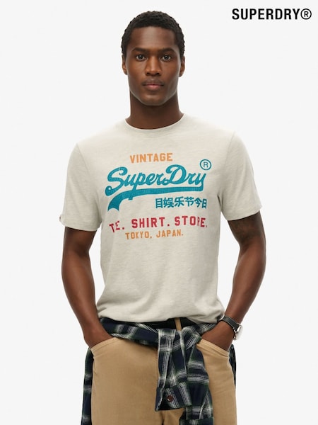 Superdry Cream Vintage Logo Cali T-Shirt (H69220) | £0