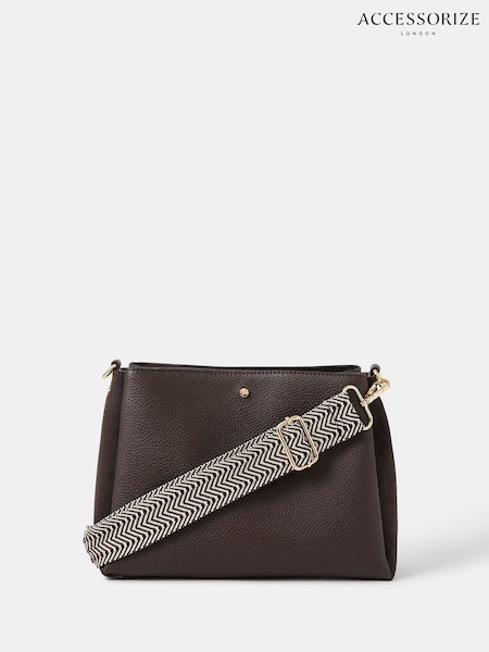 Accessorize Brown Webbing Strap Cross-Body Bag (H69291) | £35