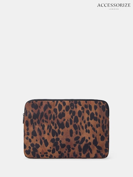 Accessorize Natural Leopard Print Laptop Case (H69294) | £24