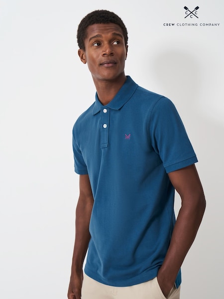 Crew Clothing Blue Classic Pique Polo Shirt (H69316) | £40