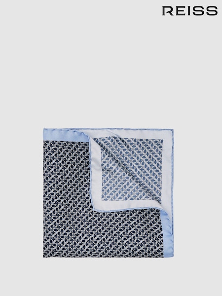 Reiss Navy Ottavio Geo Chain Detail Pocket Square (H69542) | £38