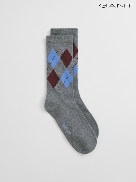 GANT Grey Argyle Print Crew Socks (H69642) | £10