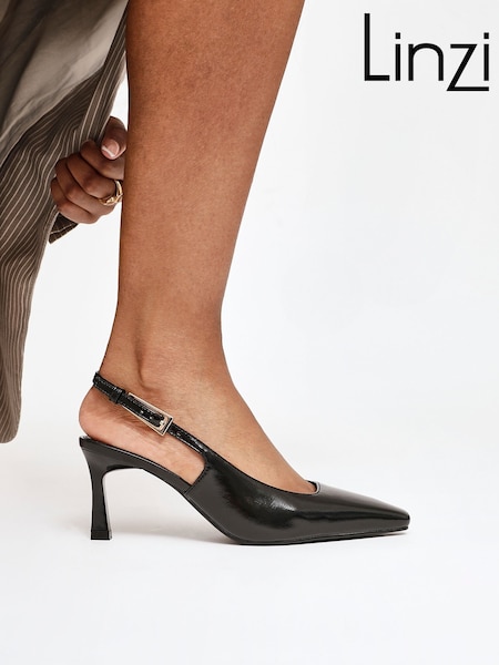 Linzi Black Avani Stiletto Court Heels (H69686) | £40