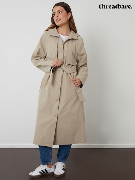 Threadbare Natural Longline Hooded Trench Coat (H69875) | £68