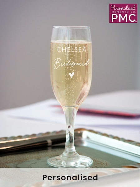 Personalised Bridesmaid Flute Glass by PMC (H69897) | £12