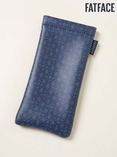 FatFace Navy Blue Woodblock Sunglasses Case (H70581) | £10