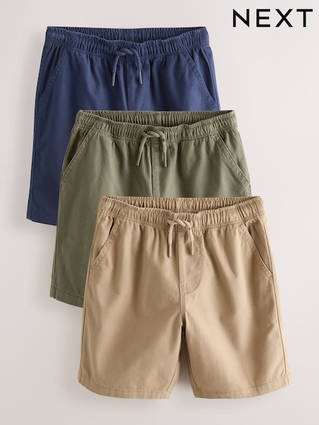 Navy/Khaki 3 Pack Shorts (3-16yrs) (H70668) | £18 - £33