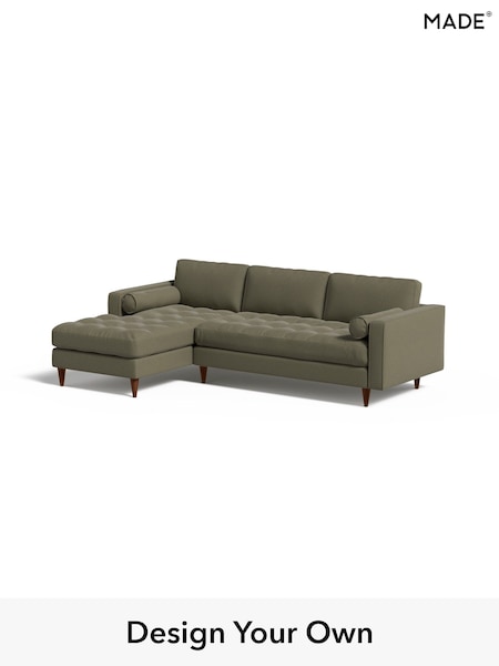 Textured Slub Weave/Soft Olive Green Scott By Made (H70697) | £1,875