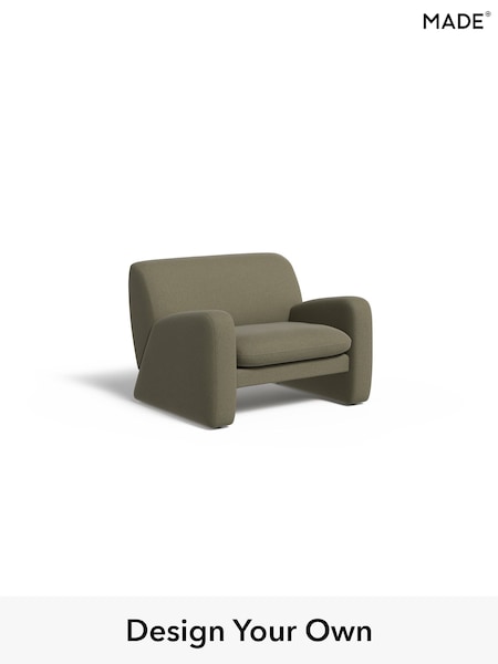 Textured Slub Weave/Soft Olive Green Romana By Made (H70698) | £850