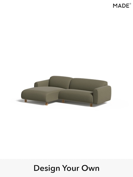 Textured Slub Weave/Soft Olive Green Diego By Made (H70707) | £1,599