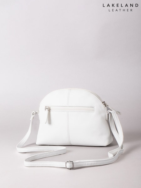 Lakeland Leather White Elterwater Curved Cross-Body Bag (H70755) | £40