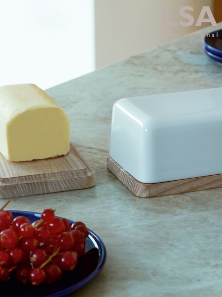 LSA International White Collective Butter Dish Lid L14cm (H70980) | £35