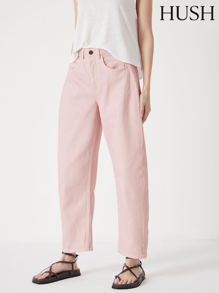 Hush Pink Cordelia Barrel Leg Jeans (H71089) | £100