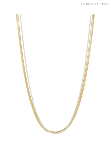 Estella Bartlett Gold Tone Waterproof Herringbone Chain Necklace (H71101) | £45