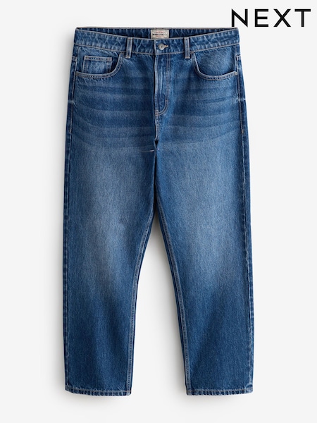 Denim Dark Blue Straight Fit Rigid Jeans (H71170) | £20