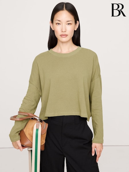 Banana Republic Green Oversized Cotton Cropped T-Shirt (H71171) | £30