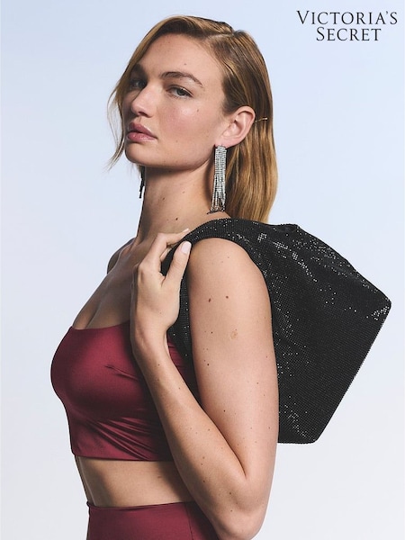 Victoria's Secret Black Diamanté Slouchy Mini Bag (H71325) | £95
