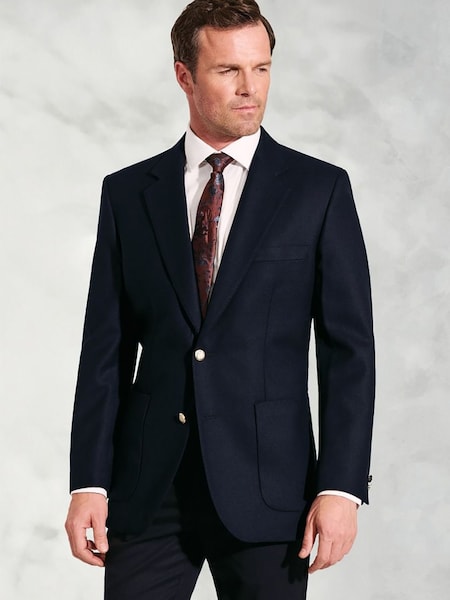 Brook Taverner Blue Oxford Pure New Wool Blazer (H71364) | £0