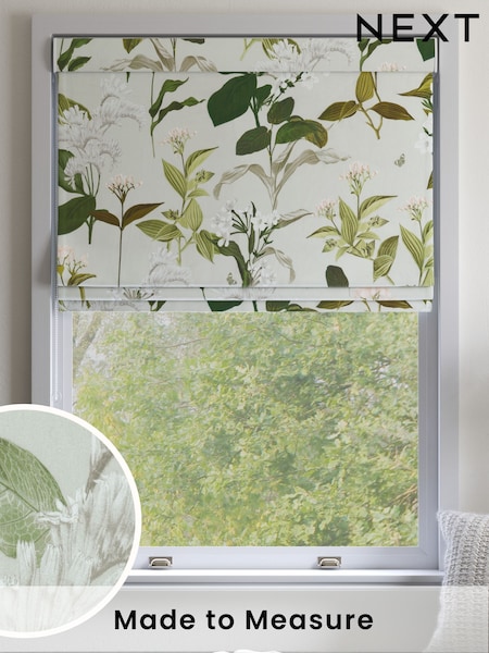 Green Floral Print Made to Measure Roman Blinds (H71434) | £84